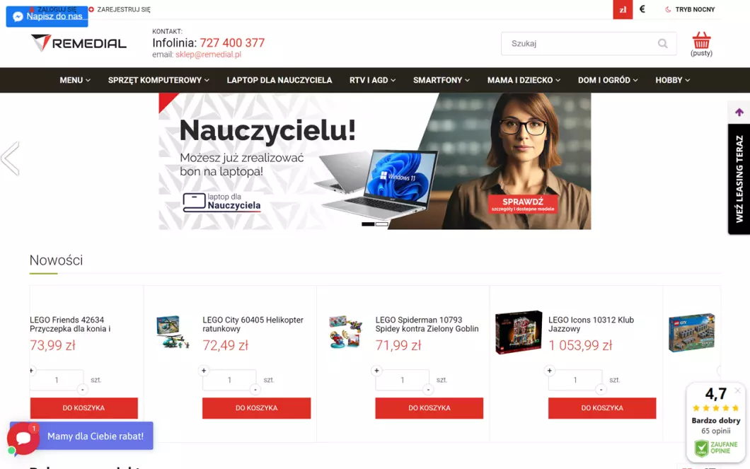 Zrzut ekranu strony