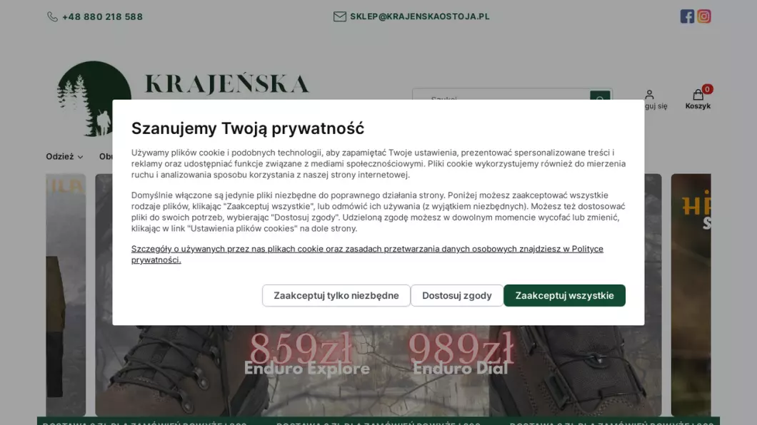 Zrzut ekranu strony